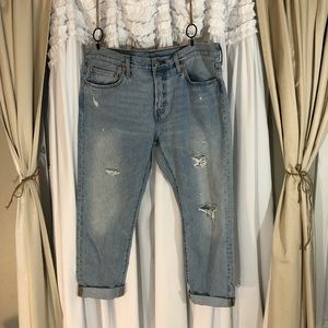 Levi’s 501 Tapered Distressed Jeans